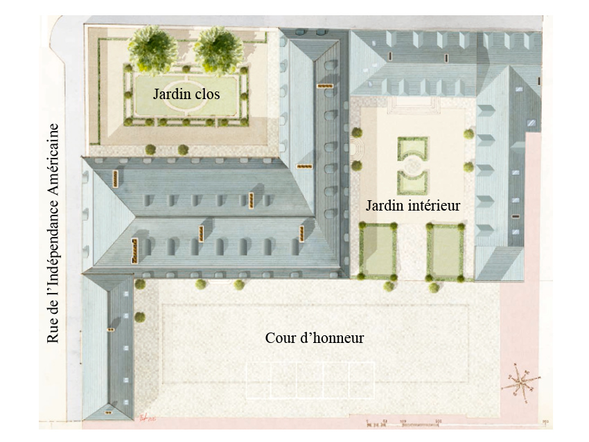 Vue aérienne du projet Hôtel de la Surintendance à Versailles